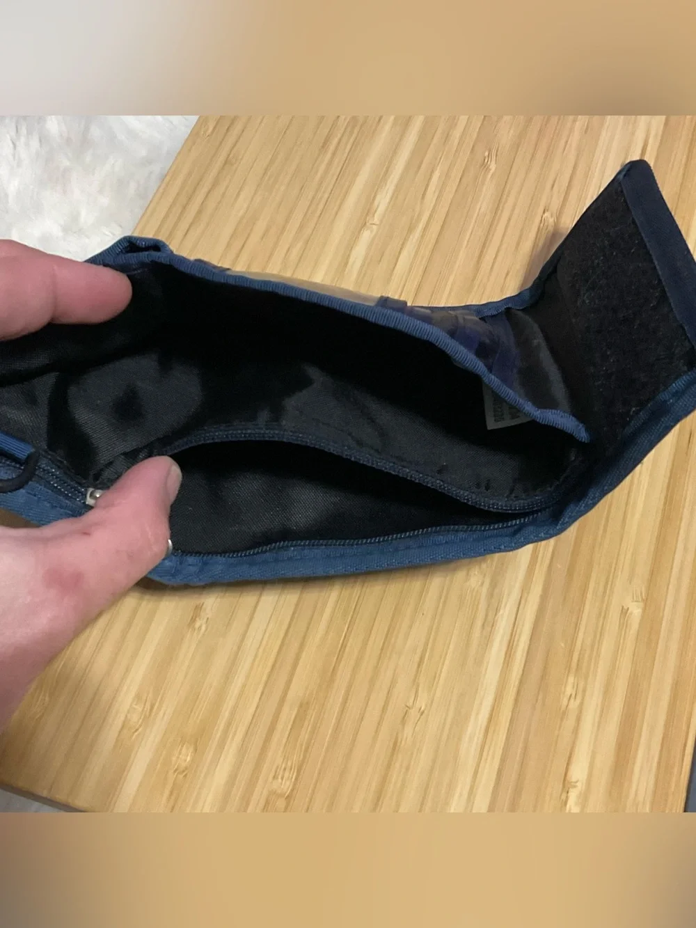 Vintage Retro Blue & Blue North Face Wallet, Velcro closure, EUC